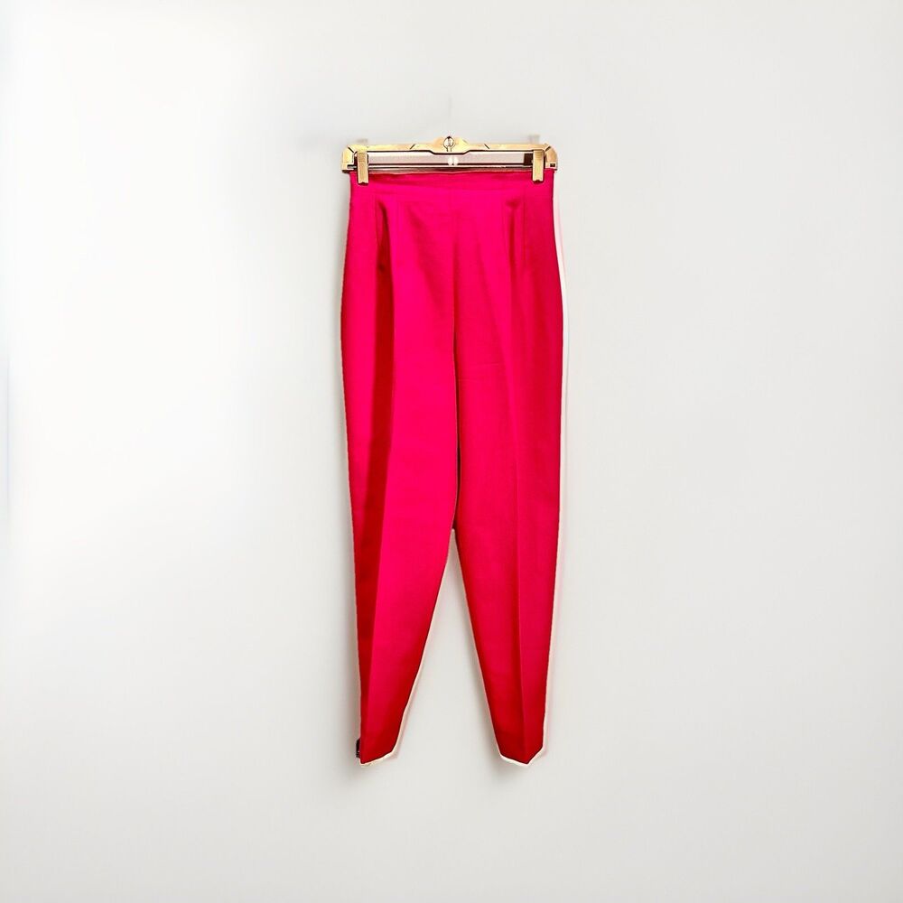 Harvé Benard Dress Pants Vintage 80's Raspberry Wool Structured Classic Bottoms